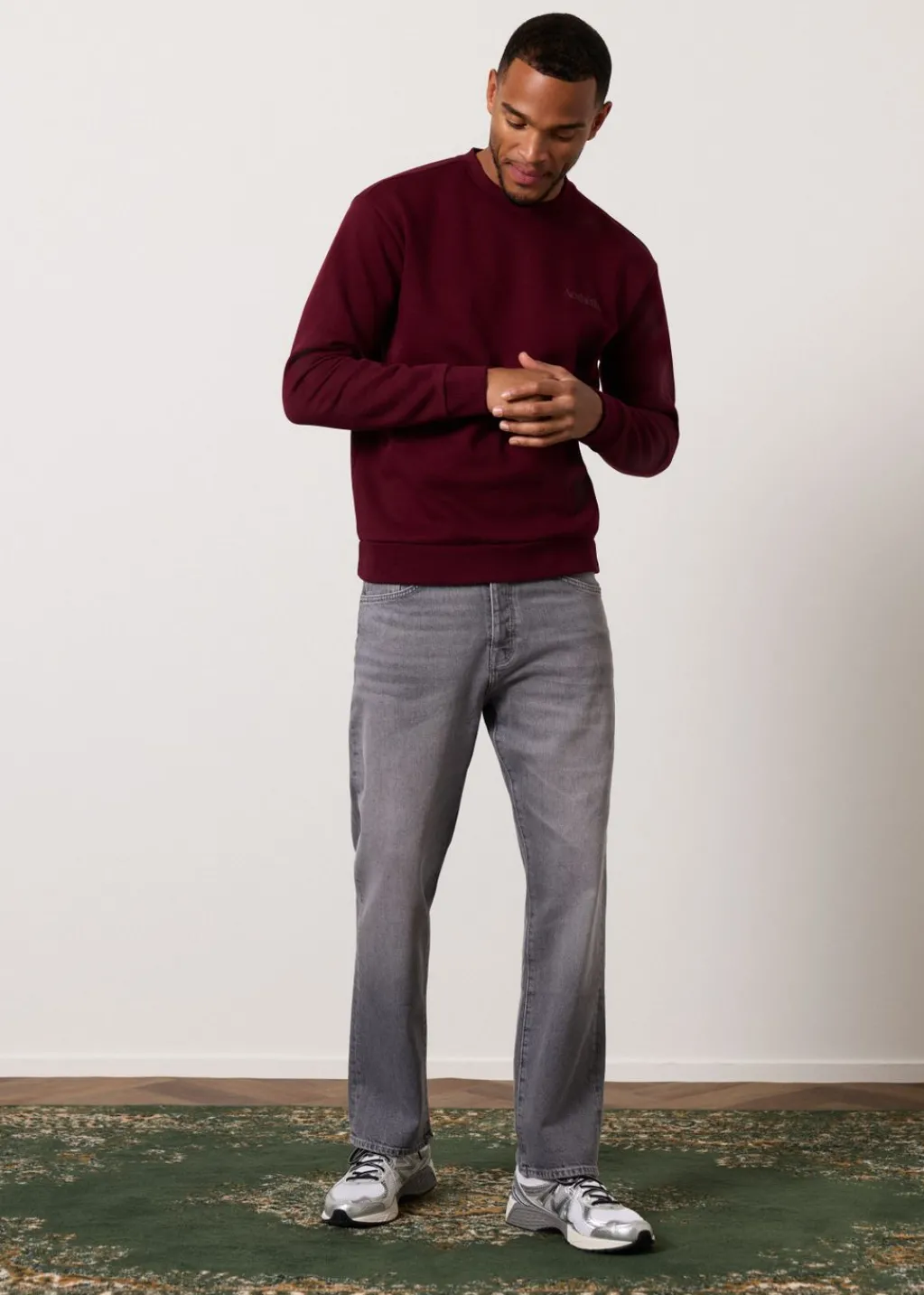 Jeans<The Sting Comfort straight jeans grijs, used middle