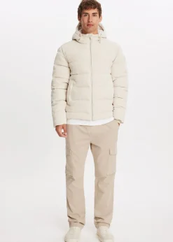 Jassen<The Sting Corduroy gewatteerde jas lichtzand