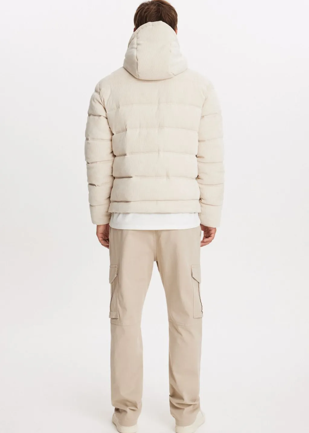 Jassen<The Sting Corduroy gewatteerde jas lichtzand