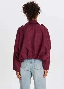 Jassen<The Sting Cropped suedine bomberjack aubergine