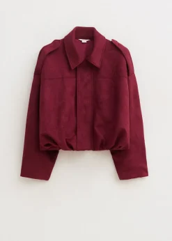 Jassen<The Sting Cropped suedine bomberjack aubergine