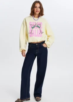 Sweaters En Hoodies<The Sting Cropped sweater met print lichtgeel