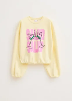 Sweaters En Hoodies<The Sting Cropped sweater met print lichtgeel