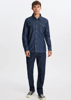 Overhemden<The Sting Denim overhemd blauw rinsed