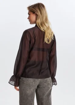 Blouses<The Sting Doorschijnende blouse donkerbruin