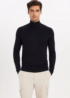 Truien En Vesten<The Sting Fijngebreide coltrui donkerblauw