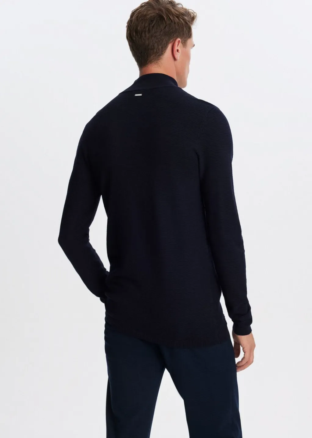 Polo's|Truien En Vesten<The Sting Fijngebreide polo donkerblauw