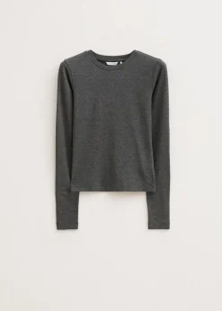 T-Shirts<The Sting Fitted longsleeve antraciet gem&ecirc;leerd
