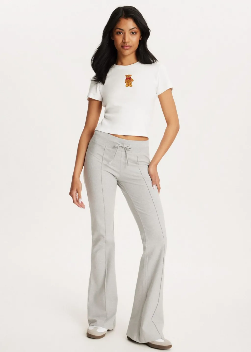 Broeken<The Sting Flare joggingbroek grijs, licht melee