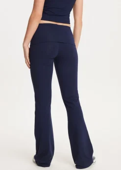 Basics|Broeken<The Sting Flare legging met vouwband donkerblauw