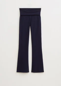 Basics|Broeken<The Sting Flare legging met vouwband donkerblauw
