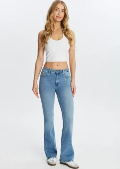 Jeans<The Sting Flared jeans blauw, used middle