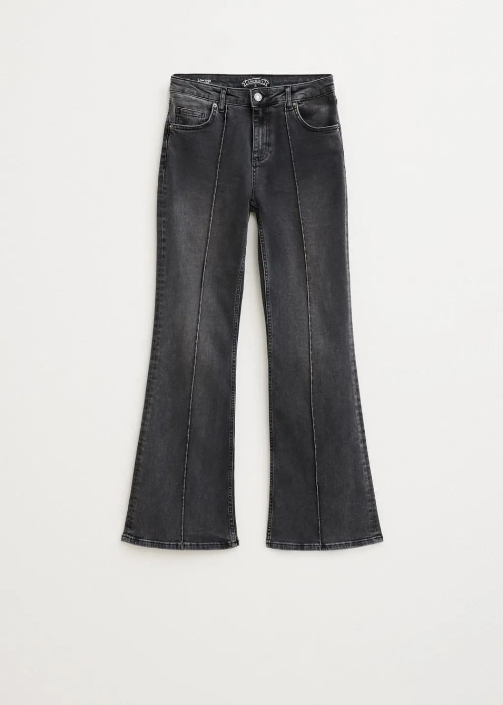 Jeans<The Sting Flared jeans met pintuck zwart, used dark