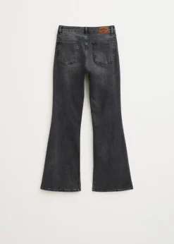 Jeans<The Sting Flared jeans met pintuck zwart, used dark