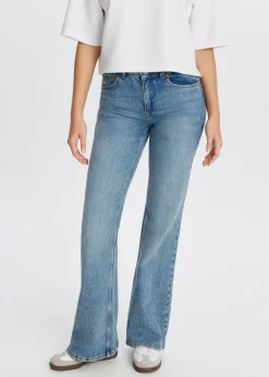 Jeans<The Sting Flared jeans met printdetail blauw, used middle