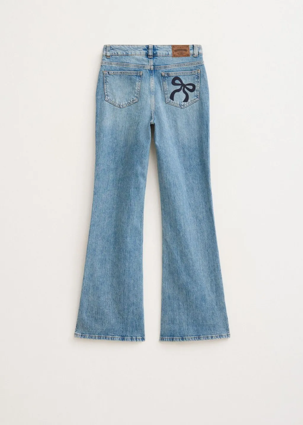 Jeans<The Sting Flared jeans met printdetail blauw, used middle