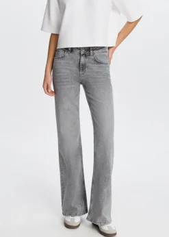 Jeans<The Sting Flared jeans met printdetail lichtgrijs