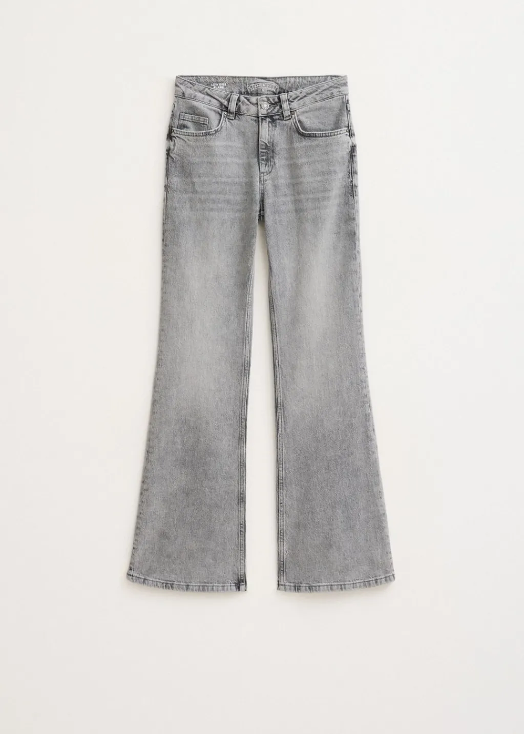Jeans<The Sting Flared jeans met printdetail lichtgrijs