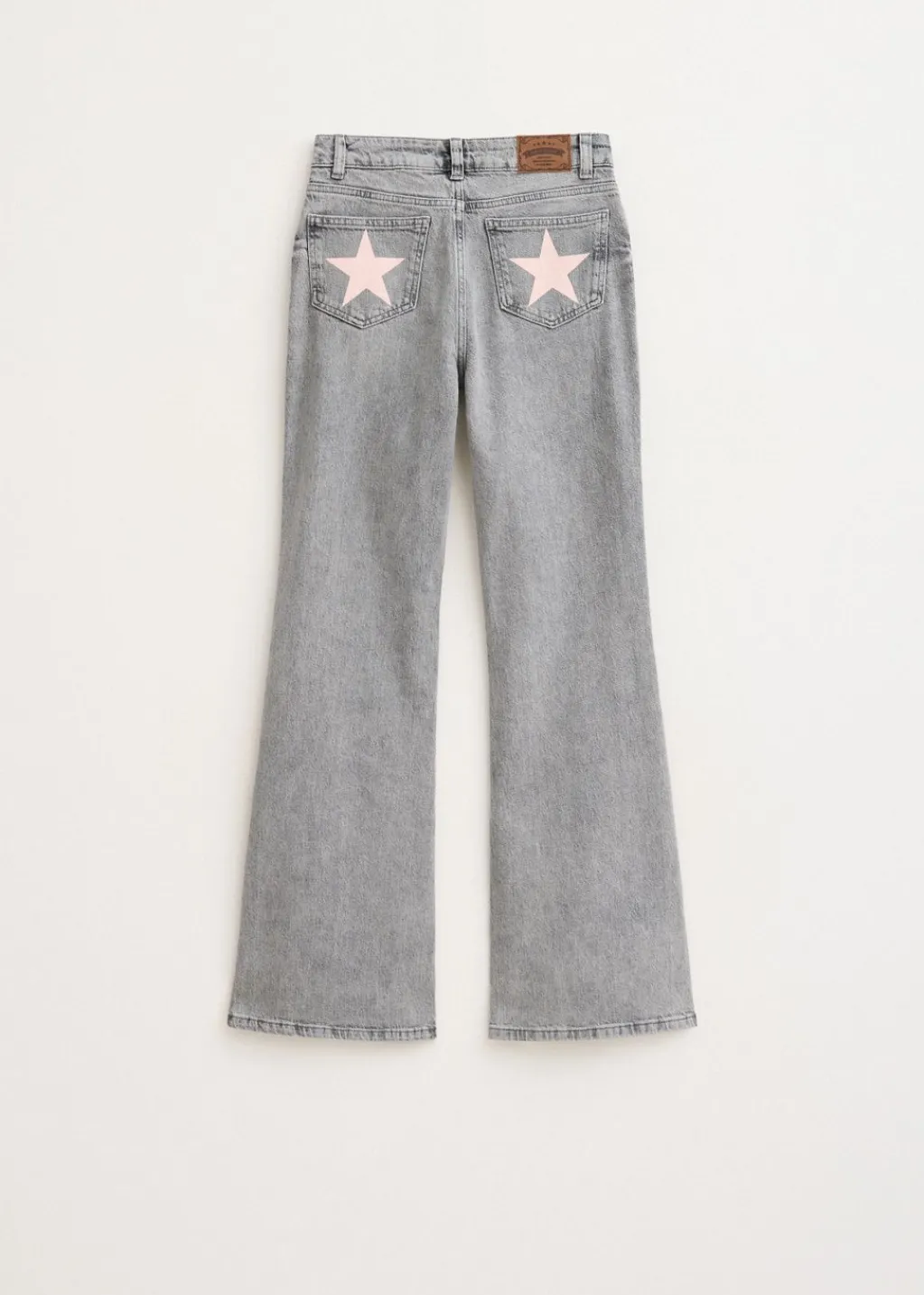 Jeans<The Sting Flared jeans met printdetail lichtgrijs