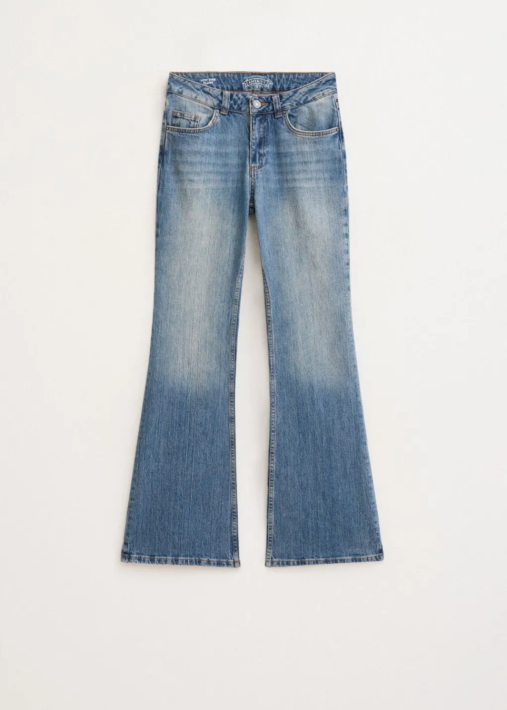 Jeans<The Sting Flared jeans met printdetail blauw, used dark