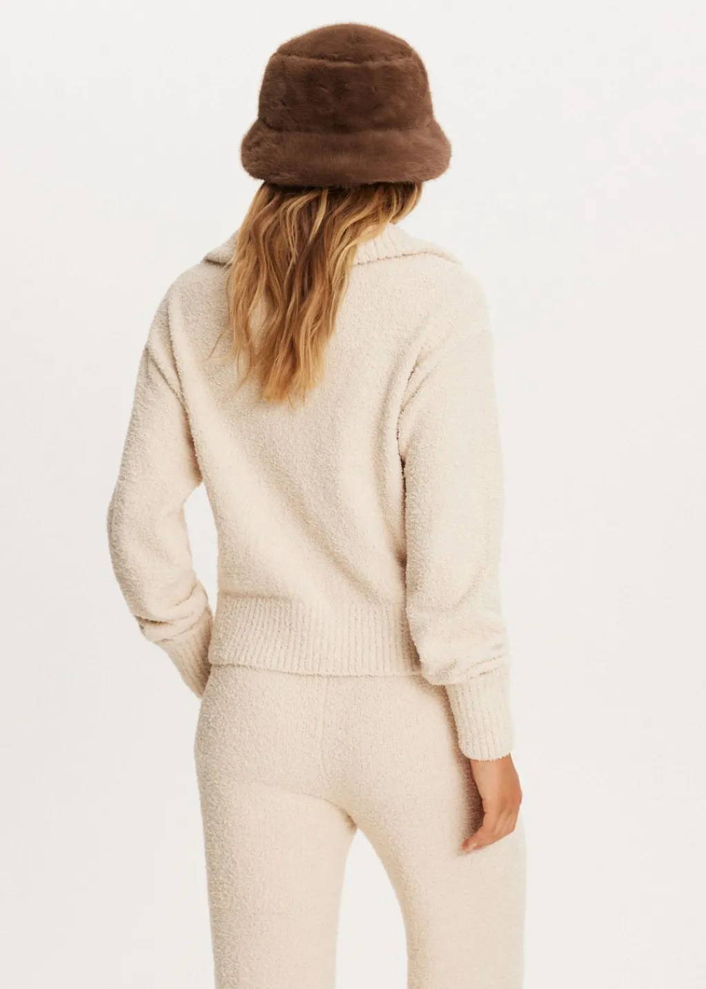 Truien En Vesten<The Sting Fluffy half zip trui lichtzand