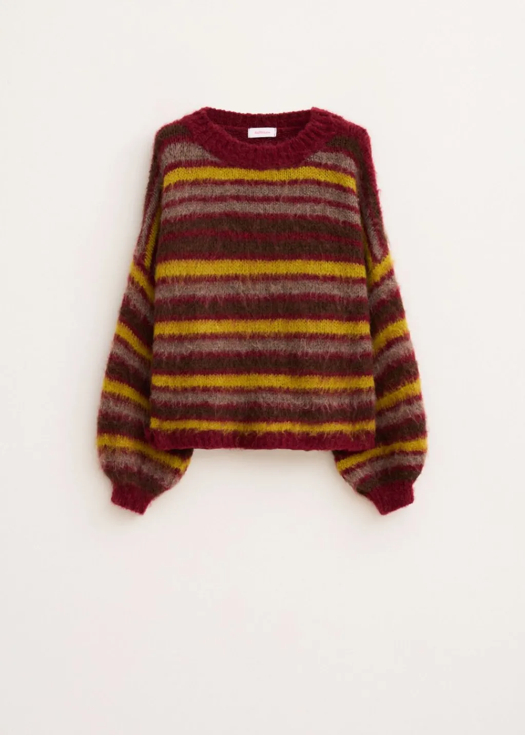 Truien En Vesten<The Sting Fluffy trui met strepen bordeaux