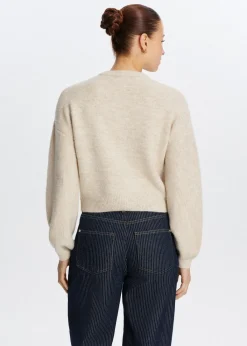 Truien En Vesten<The Sting Gebreid vest lange mouwen zand gemêleerd