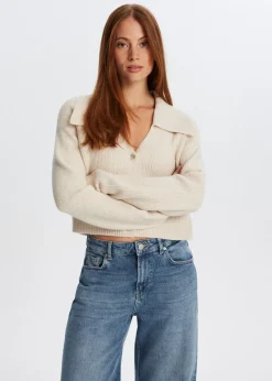Truien En Vesten<The Sting Gebreid vest met brede kraag wit, off-white