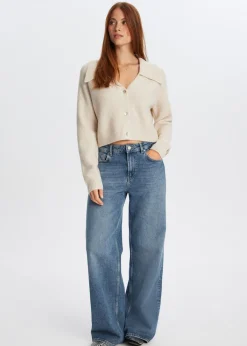 Truien En Vesten<The Sting Gebreid vest met brede kraag wit, off-white
