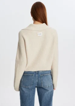 Truien En Vesten<The Sting Gebreid vest met brede kraag wit, off-white