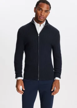 Truien En Vesten<The Sting Gebreid vest met rits donkerblauw
