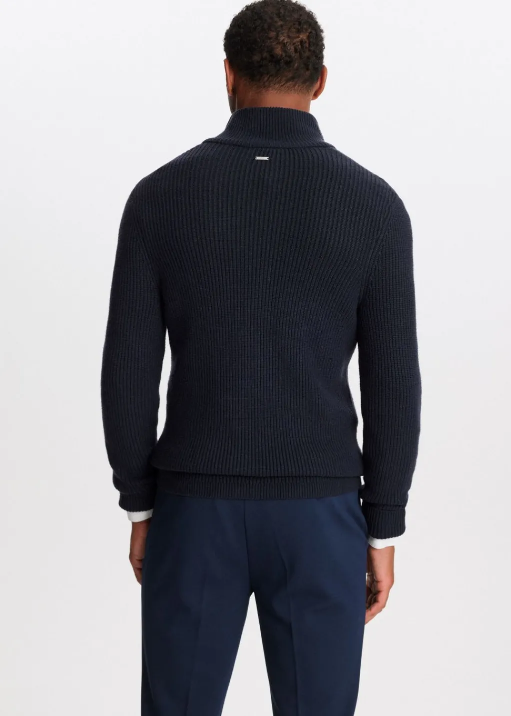 Truien En Vesten<The Sting Gebreid vest met rits donkerblauw