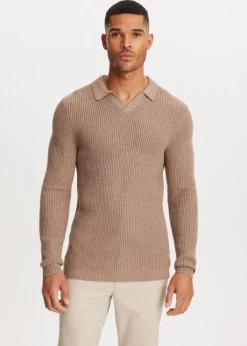 Truien En Vesten<The Sting Gebreide johnny polo bruin gemêleerd