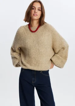 Truien En Vesten<The Sting Gebreide lurex trui zand