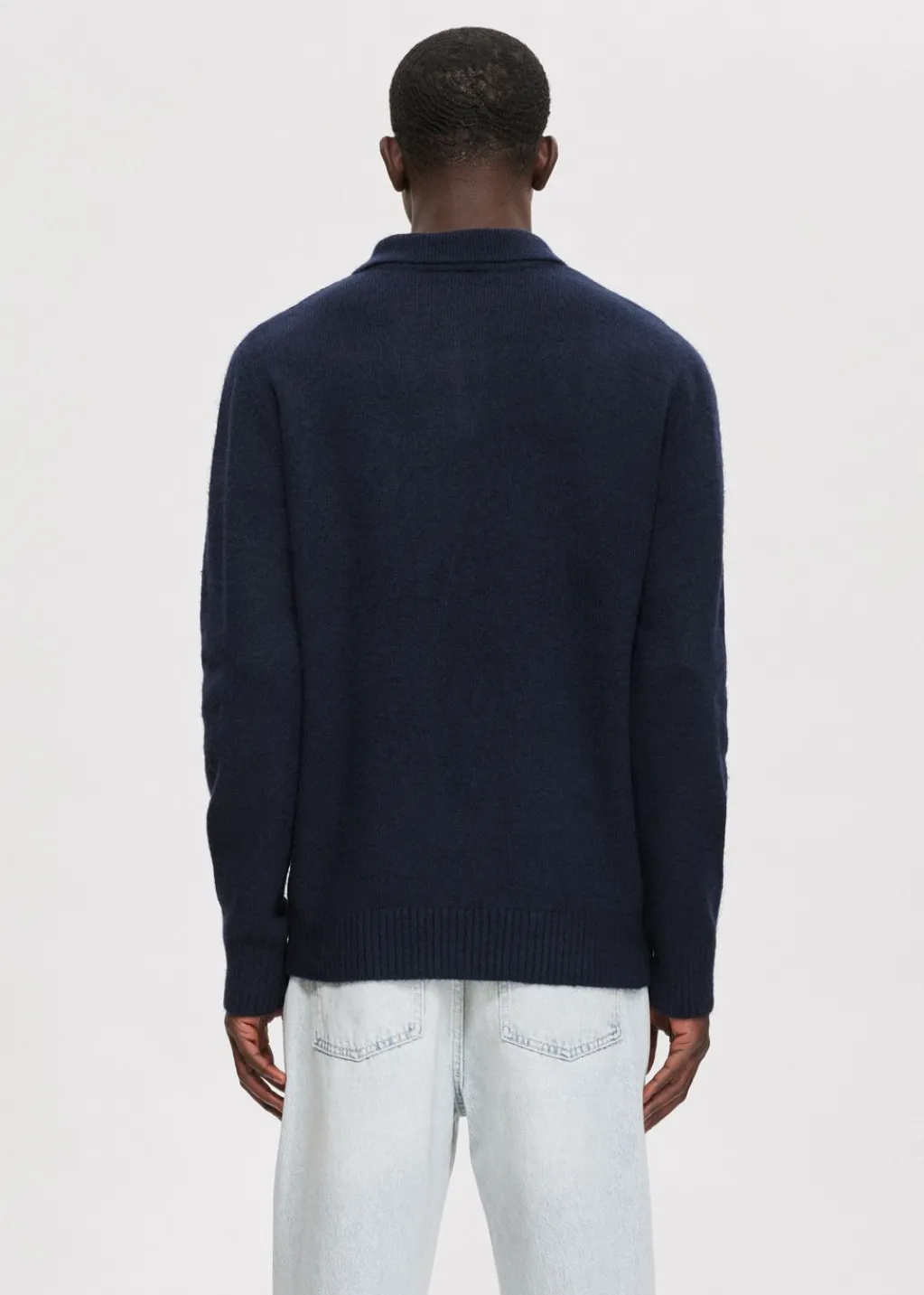 Polo's|Truien En Vesten<The Sting Gebreide polo met merk donkerblauw