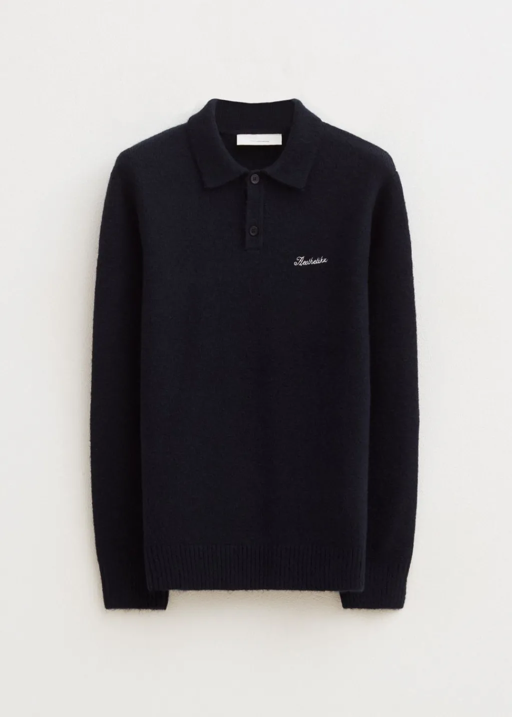 Polo's|Truien En Vesten<The Sting Gebreide polo met merk donkerblauw
