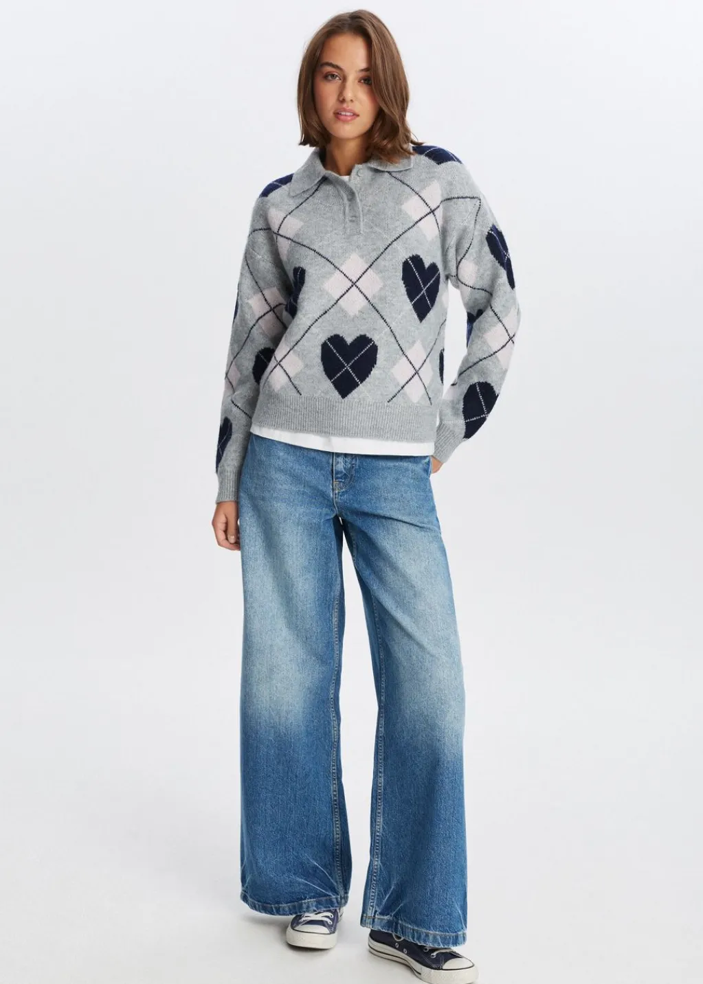 Truien En Vesten<The Sting Gebreide trui met argyle print grijs gemêleerd