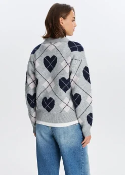 Truien En Vesten<The Sting Gebreide trui met argyle print grijs gemêleerd
