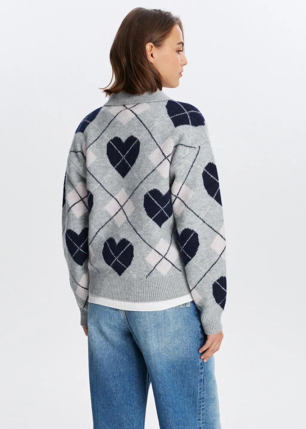Truien En Vesten<The Sting Gebreide trui met argyle print grijs gemêleerd