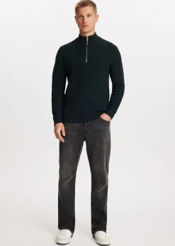 Truien En Vesten<The Sting Gebreide trui met half zip groen bottle, donker