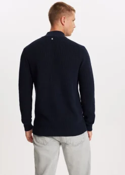 Truien En Vesten<The Sting Gebreide trui met half zip donkerblauw