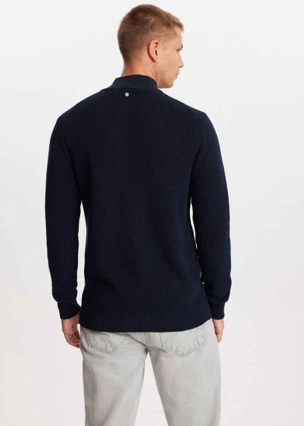 Truien En Vesten<The Sting Gebreide trui met half zip donkerblauw