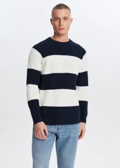 Truien En Vesten<The Sting Gebreide trui met strepen donkerblauw
