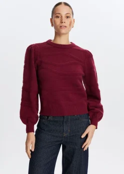 Truien En Vesten<The Sting Gebreide trui met wavy patroon bordeaux