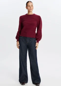 Truien En Vesten<The Sting Gebreide trui met wavy patroon bordeaux