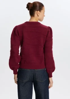Truien En Vesten<The Sting Gebreide trui met wavy patroon bordeaux