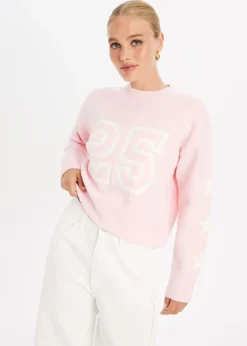 Truien En Vesten<The Sting Gebreide trui varsity lichtroze
