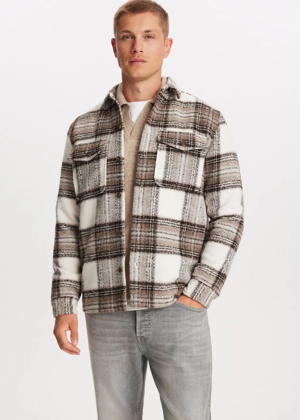 Overshirts<The Sting Geruit overshirt middenbruin