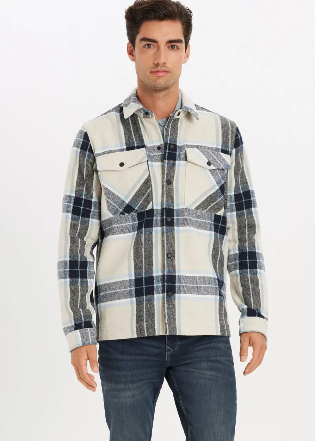 Overshirts<The Sting Geruit overshirt Liam blauw grijs