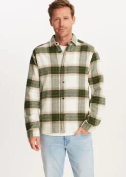 Overshirts<The Sting Geruit overshirt met structuur donkergroen